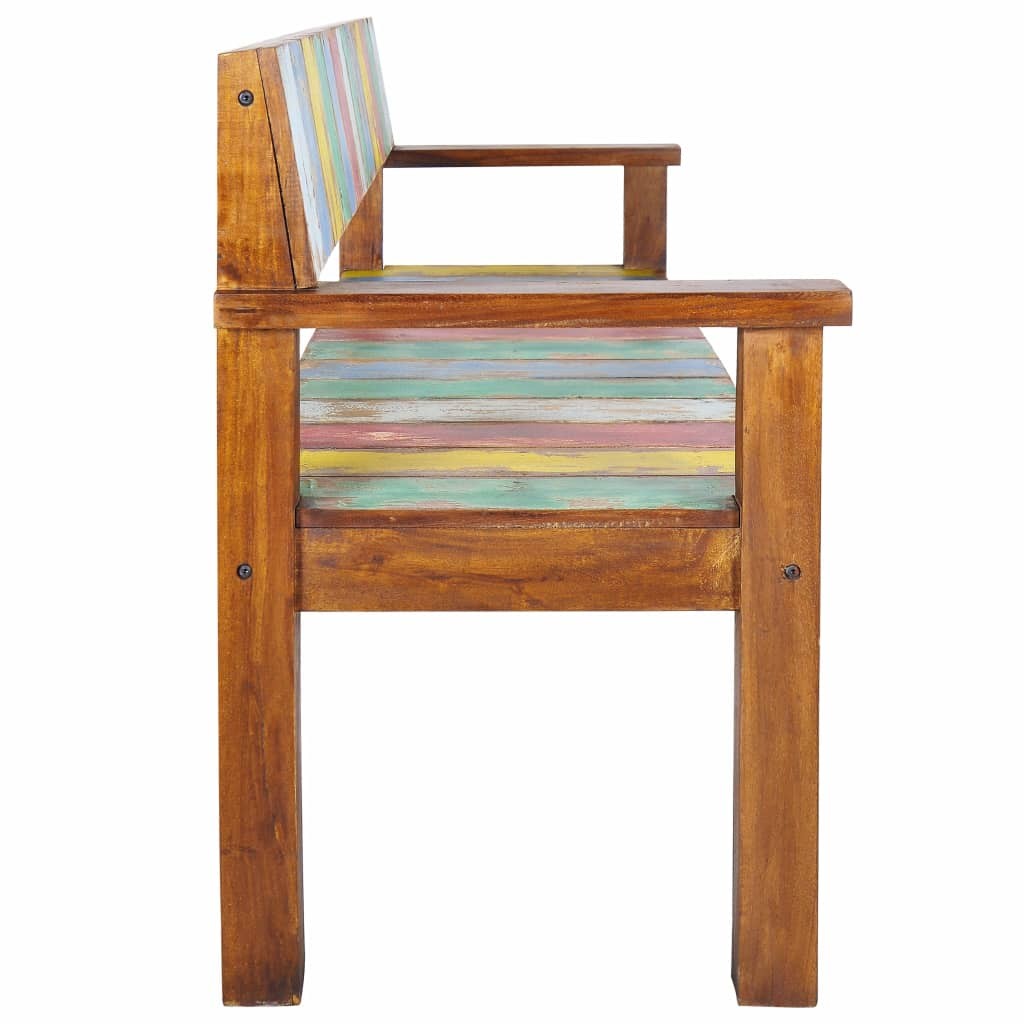 Bench Solid Reclaimed Boat Wood 125x51x80 cm